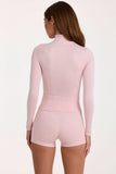 Soft Active Zip Up Jacket in Blush Marl
