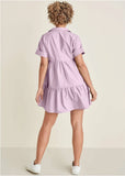 Cotton Poplin Tiered Dress Lilac