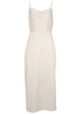 Cowl Neck Slip Dress Off White