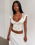 SASHA CROCHET TOP IVORY