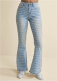 Laser Flare Leg Jeans Light Wash