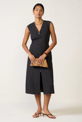 Laurel Zip Front Midi Dress
