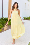 Crystal Yellow Halter Maxi Dress