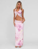 DALILA MIDI SKIRT GRUNGE FLORAL MAGENTA