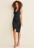 Halter Wrap Dress Jet Black