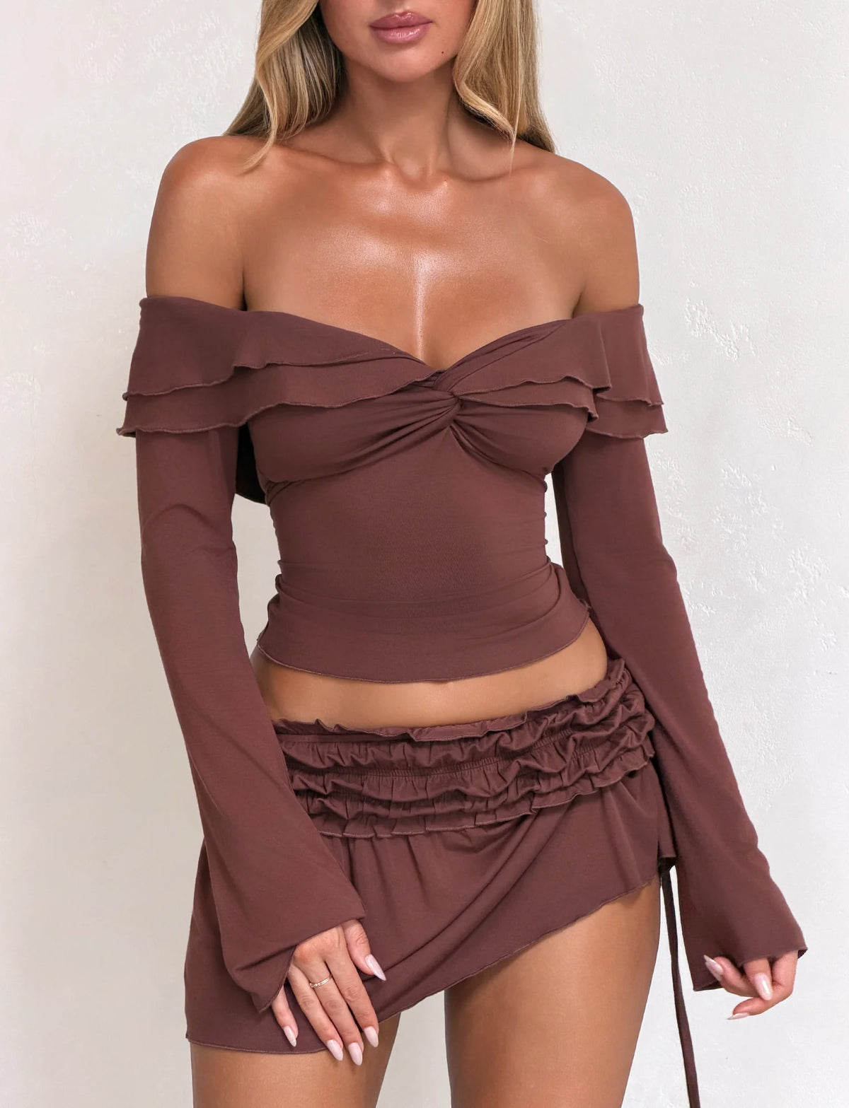 DENALI LONG SLEEVE TOP CHOCOLATE