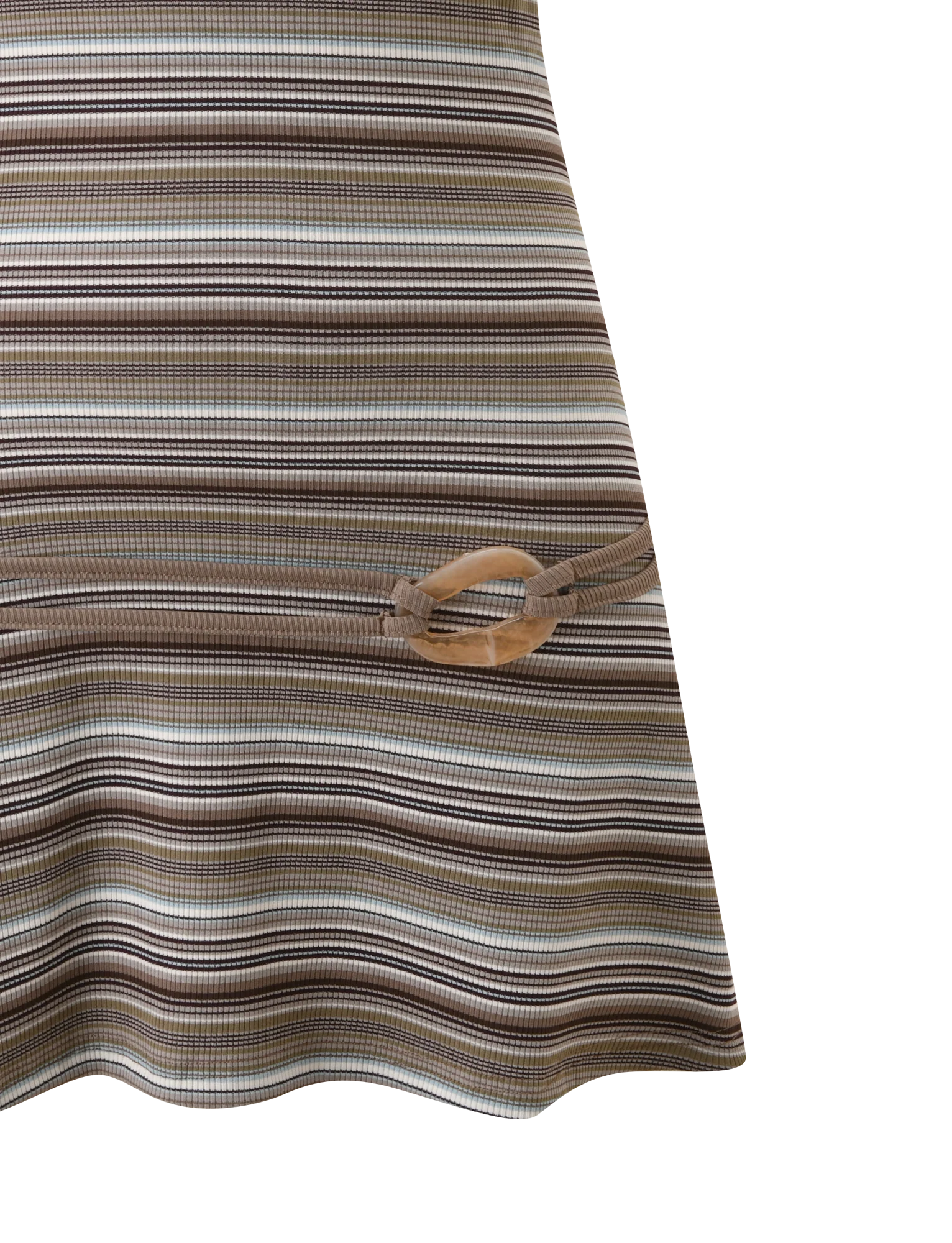 CELESTE MINI DRESS BROWN MULTISTRIPE