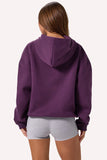 Embroidered Oversized Hoodie in Plum