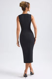 Sweetheart Neck Midaxi Dress in Black