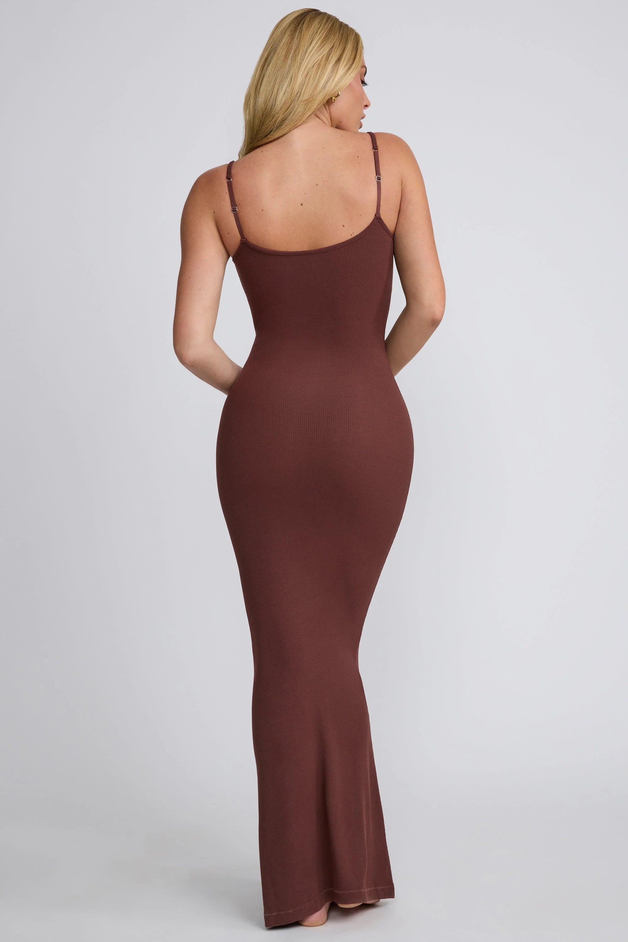 Modal Scoop Neck Maxi Dress in Chocolate