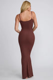 Modal Scoop Neck Maxi Dress in Chocolate