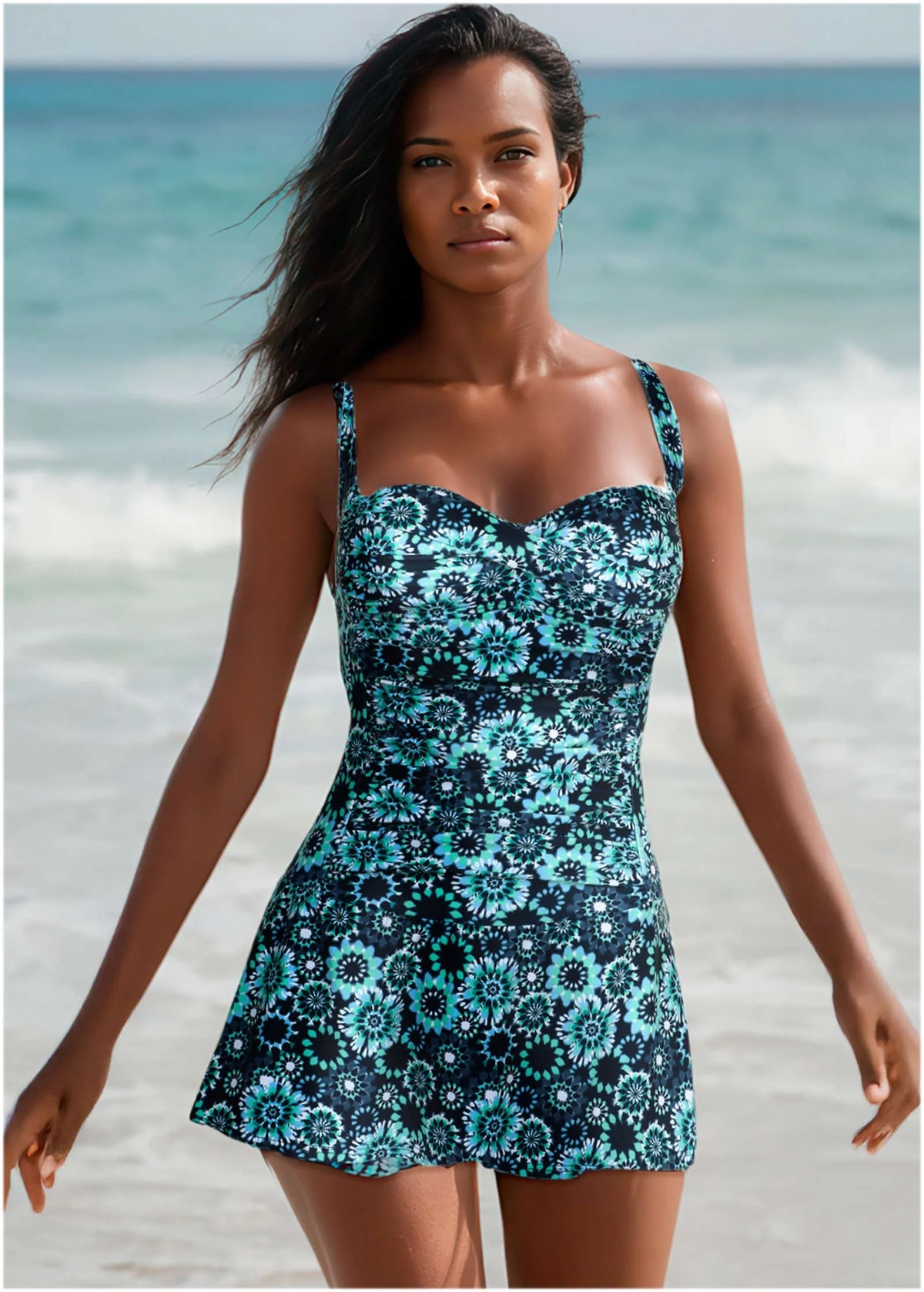 St Tropez Swim Dress Cool Kaleidoscope