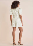Puff Sleeve Poplin Romper Cloud Dancer