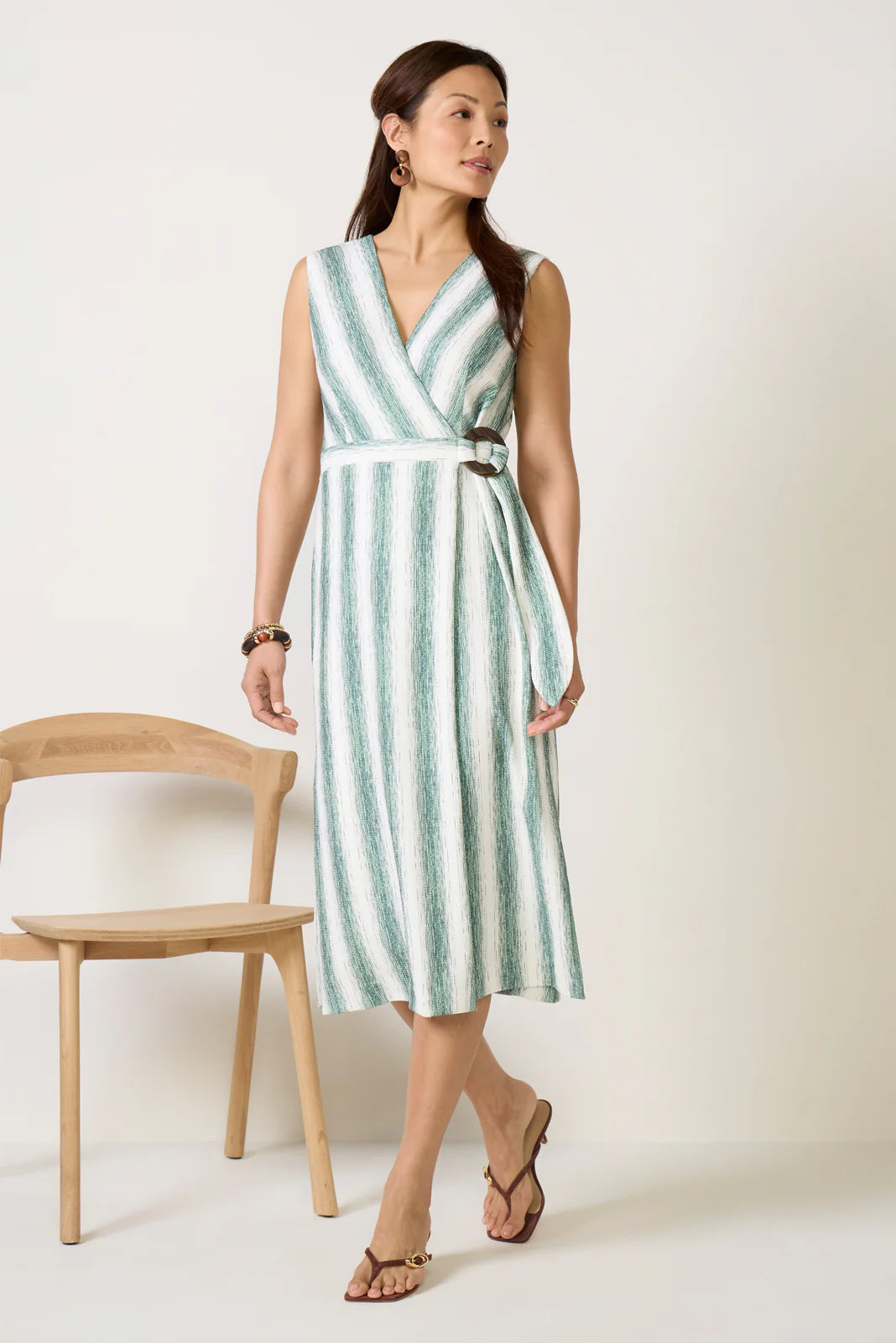 Ginny Faux Wrap Knit Midi