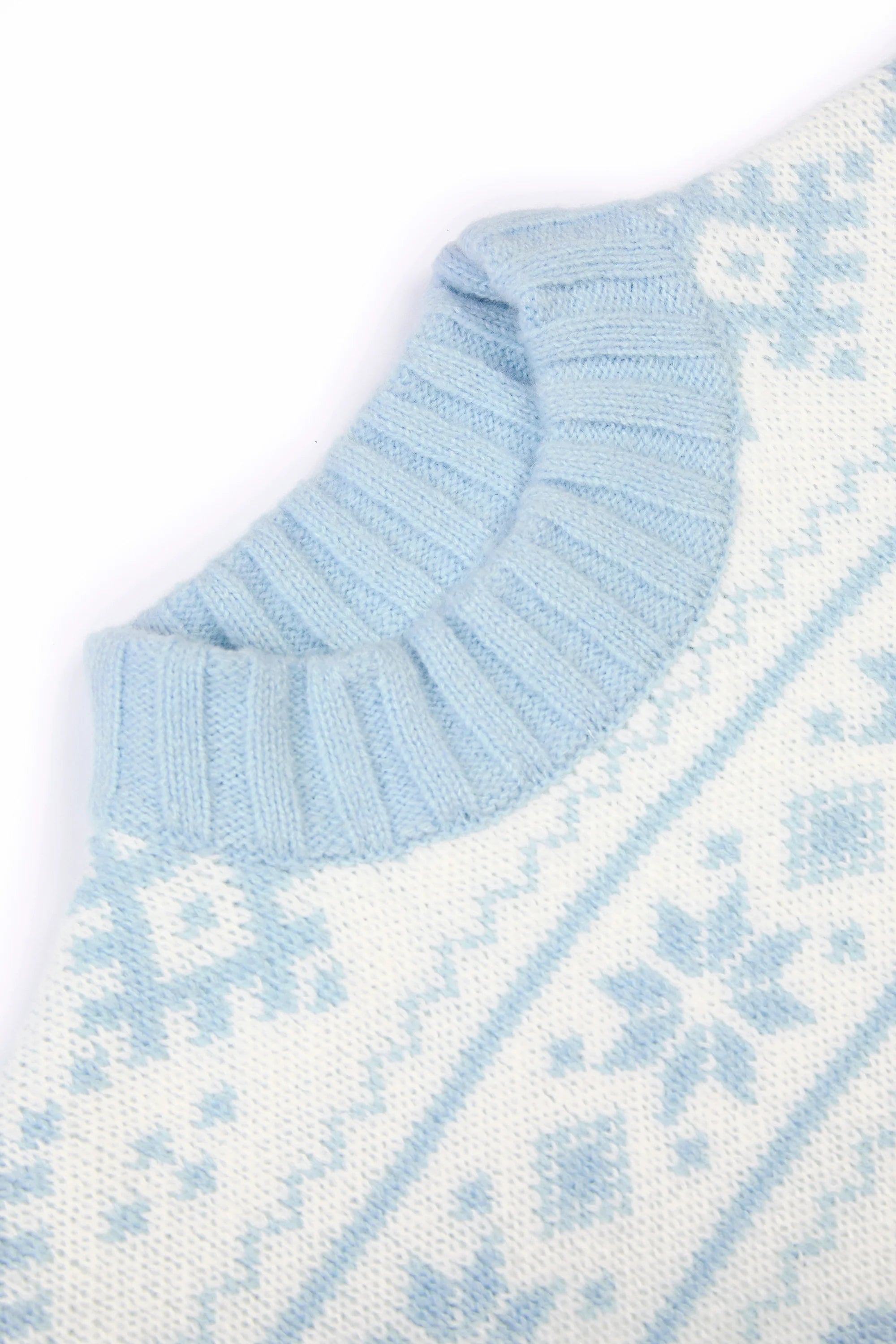 Jacquard Knit Oversized Jumper in Powder Blue