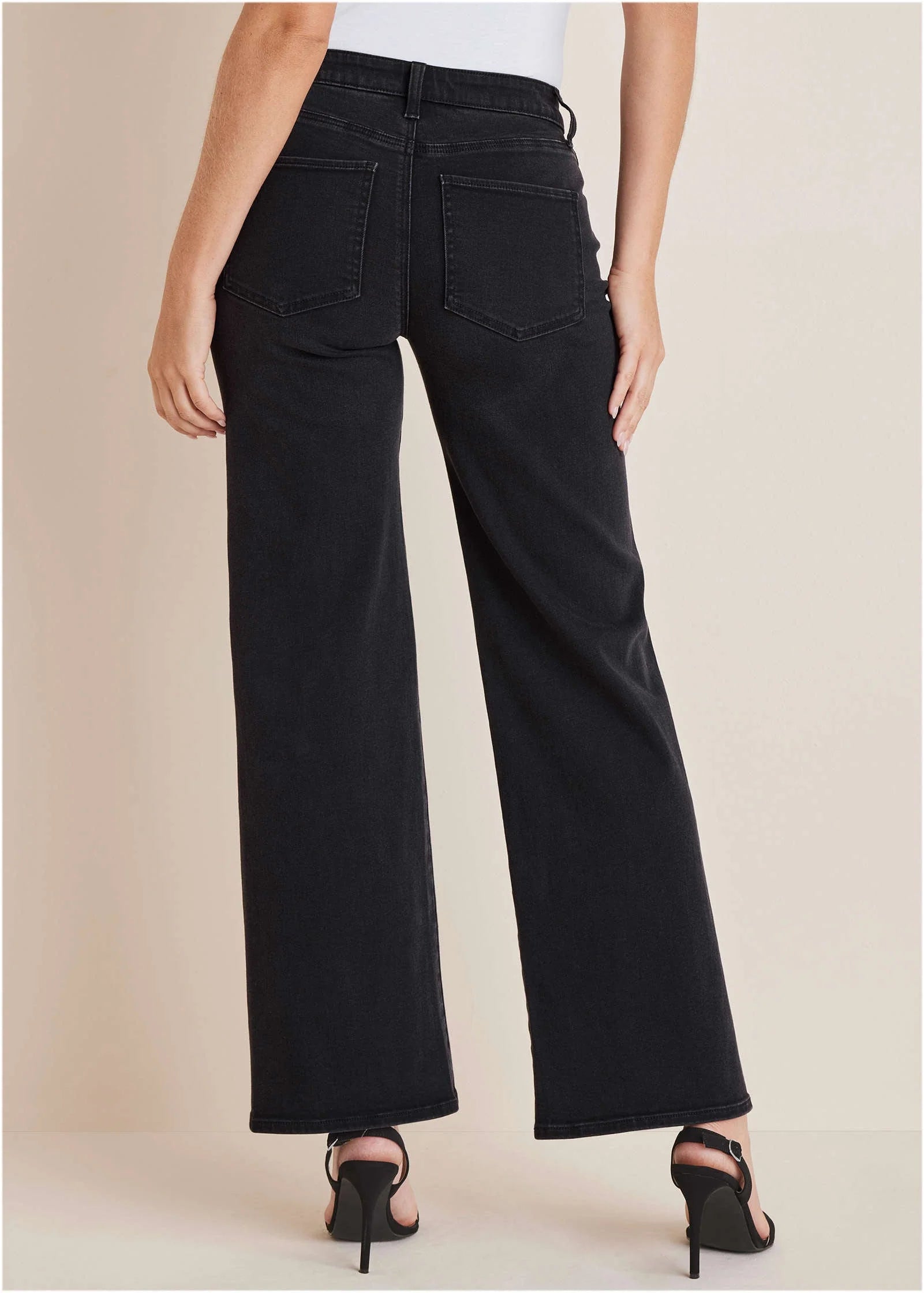 Farrah Wide Leg Jeans Black Wash