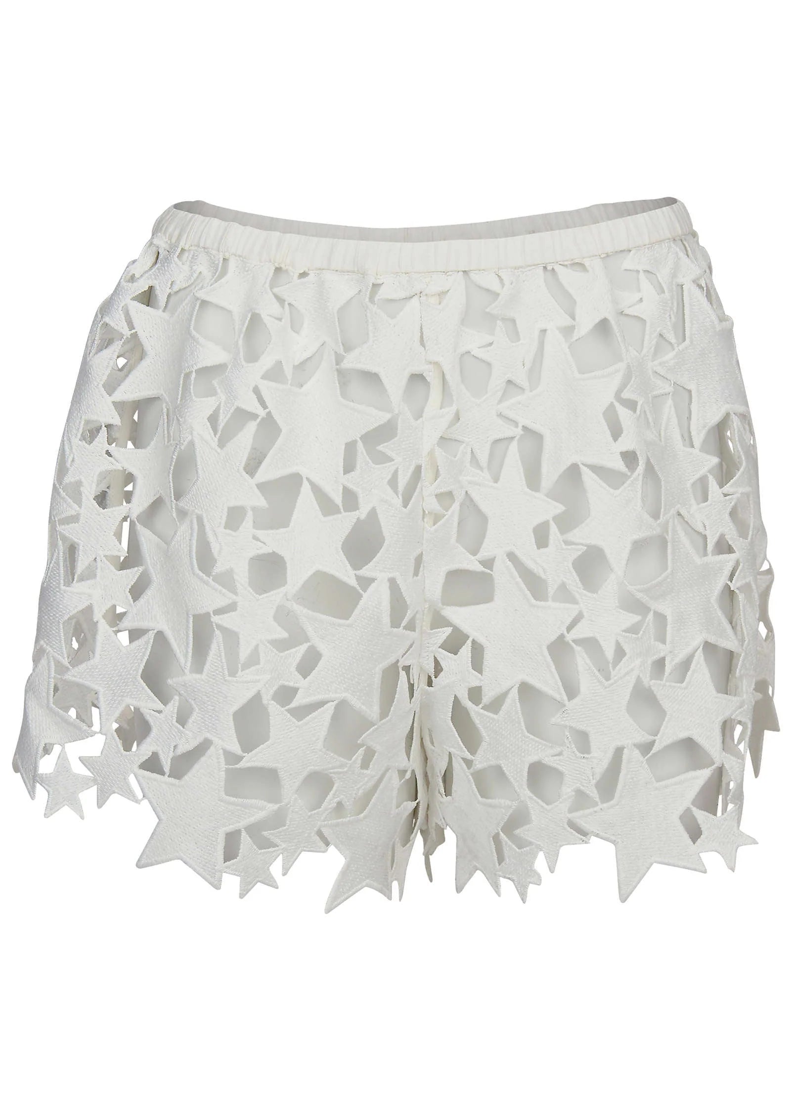 Star Lace Cover Up Shorts White