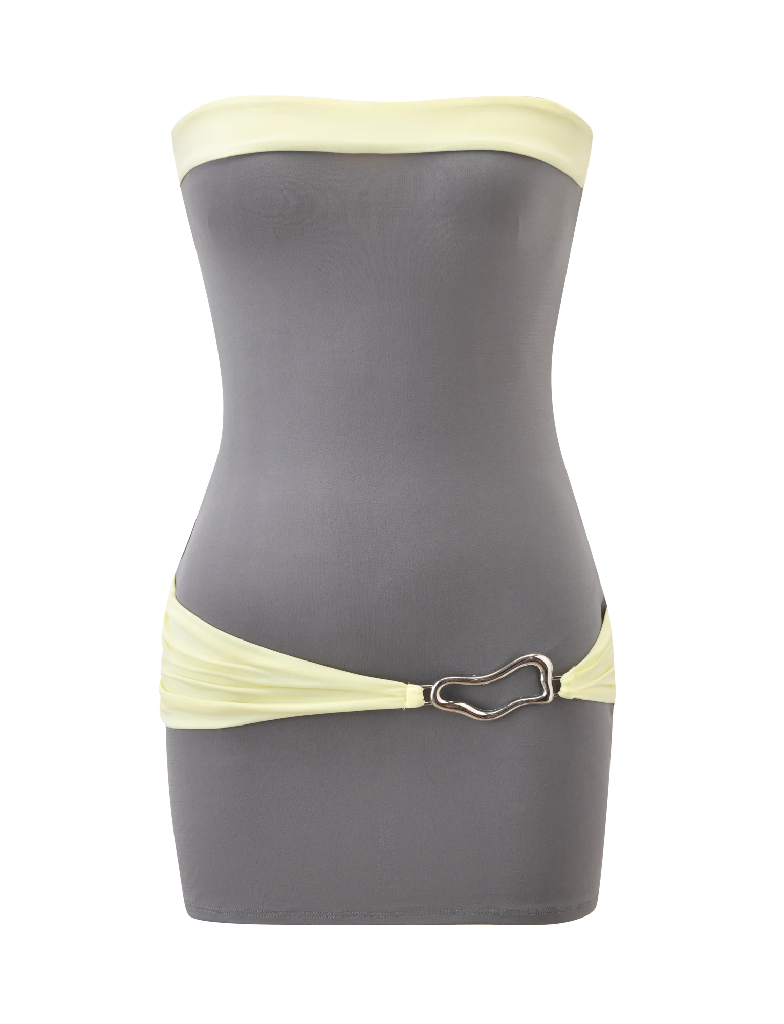 EOS MINI DRESS GREY AND YELLOW