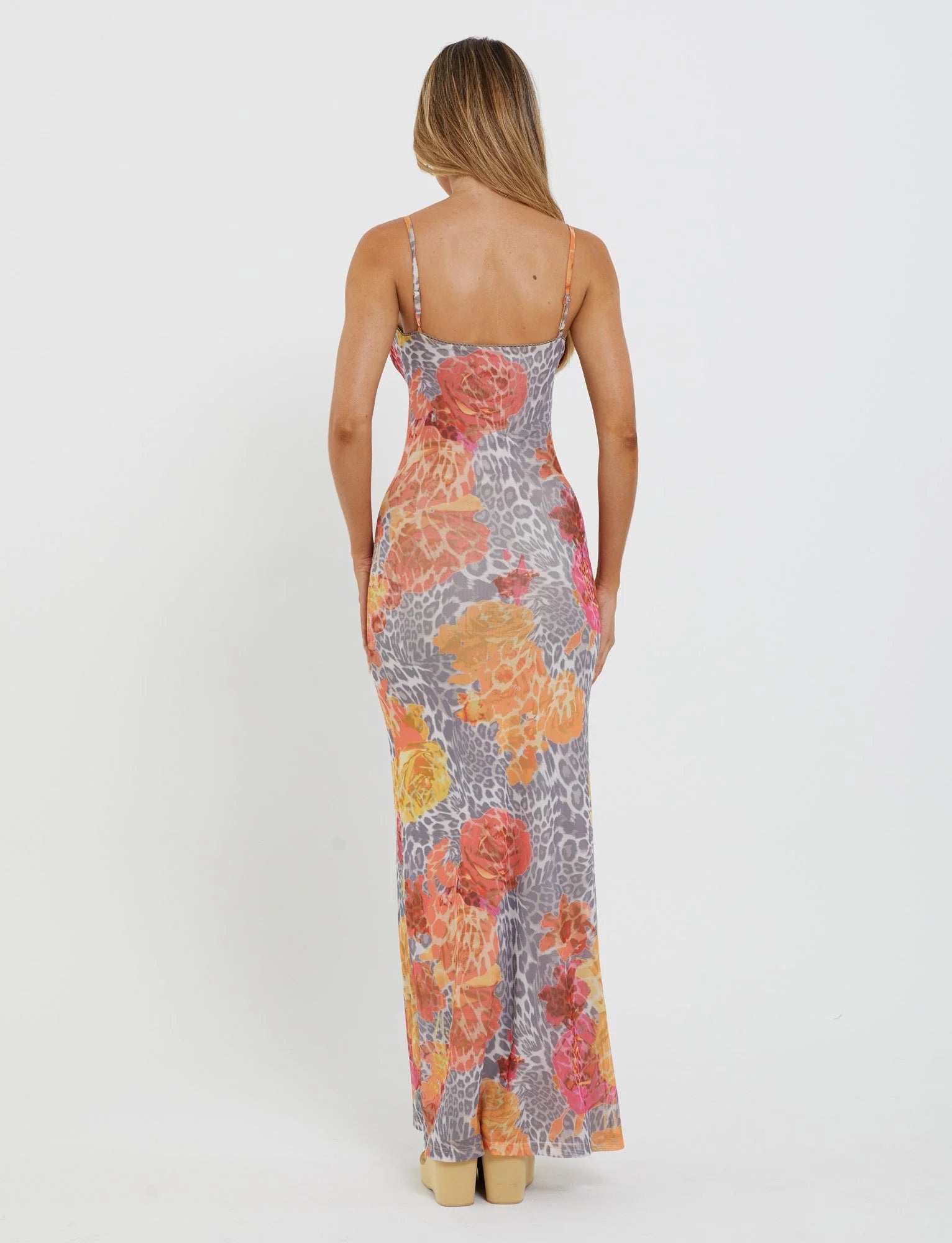 JULIANNA DRESS MULTI LEOPARD ORANGE LEOPARD