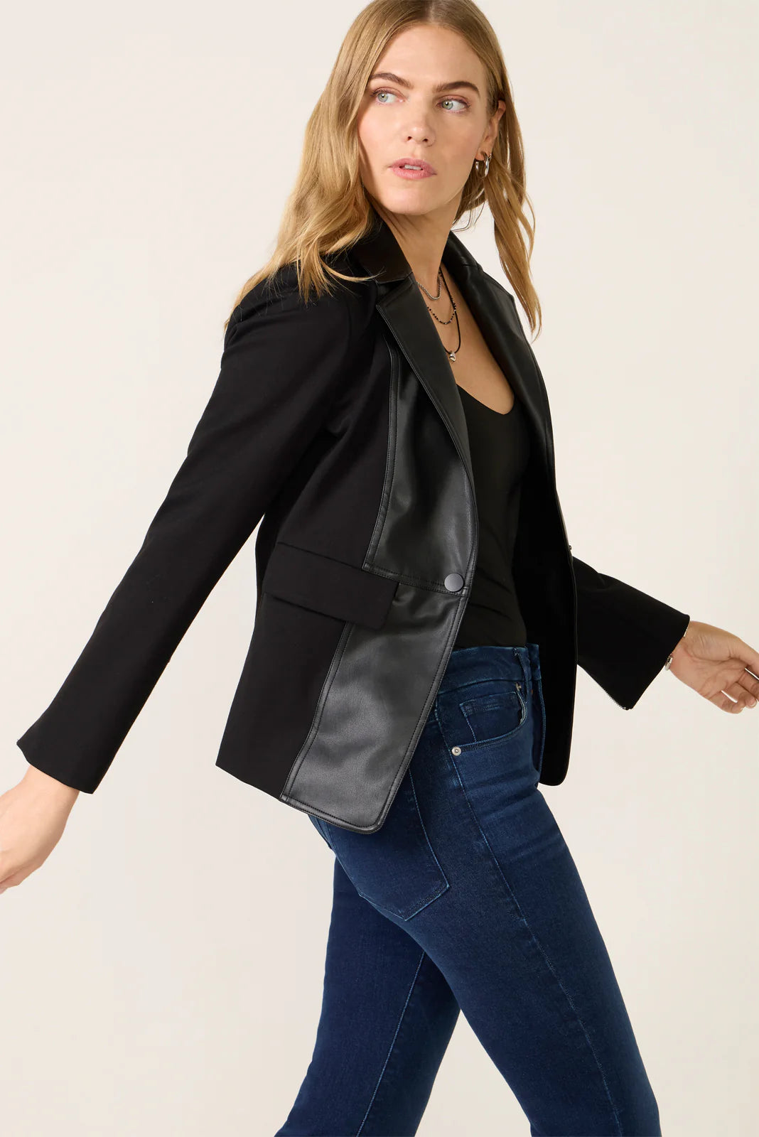 Kaiya Mixed Media Blazer