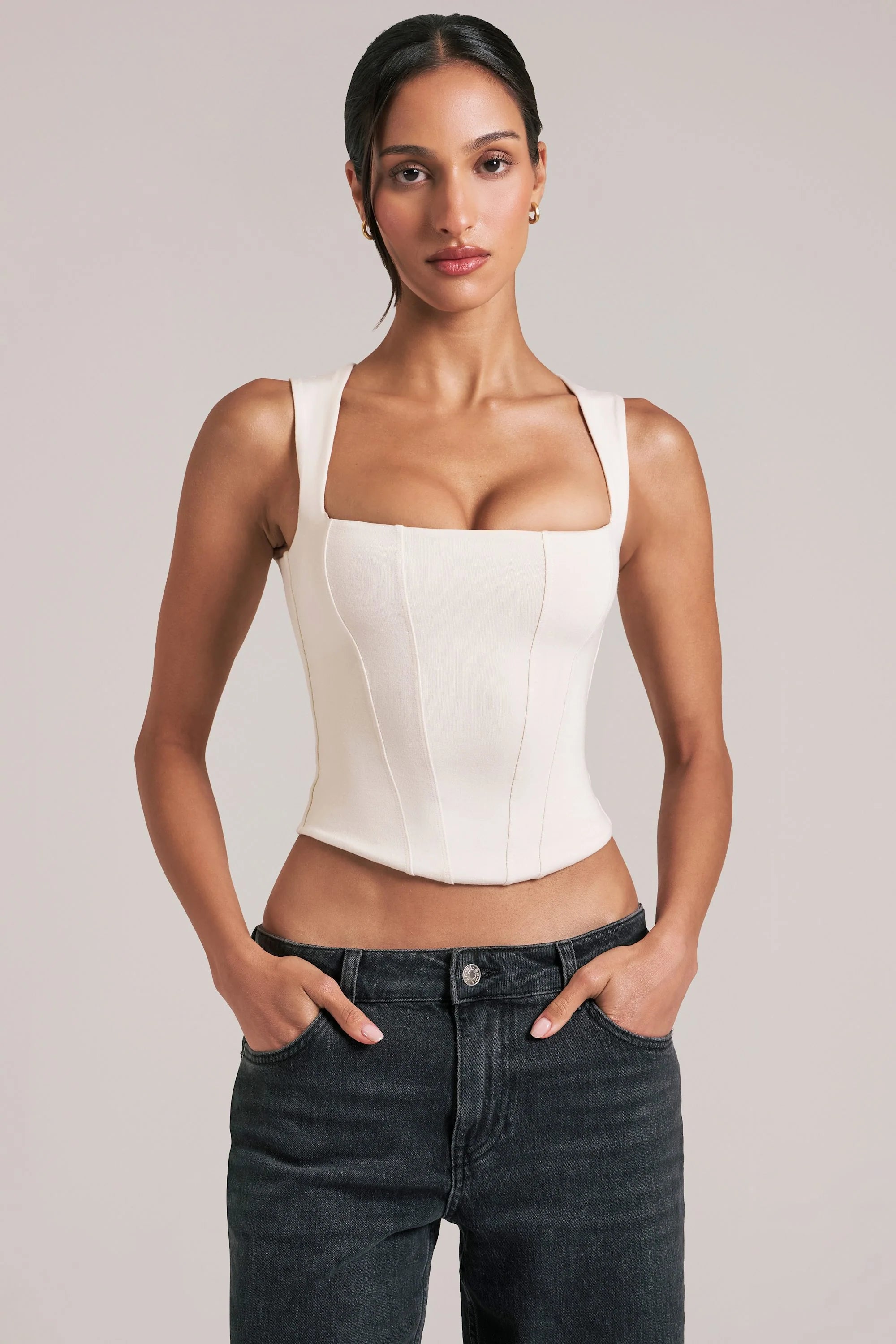 Modal Square Neck Top in Ivory