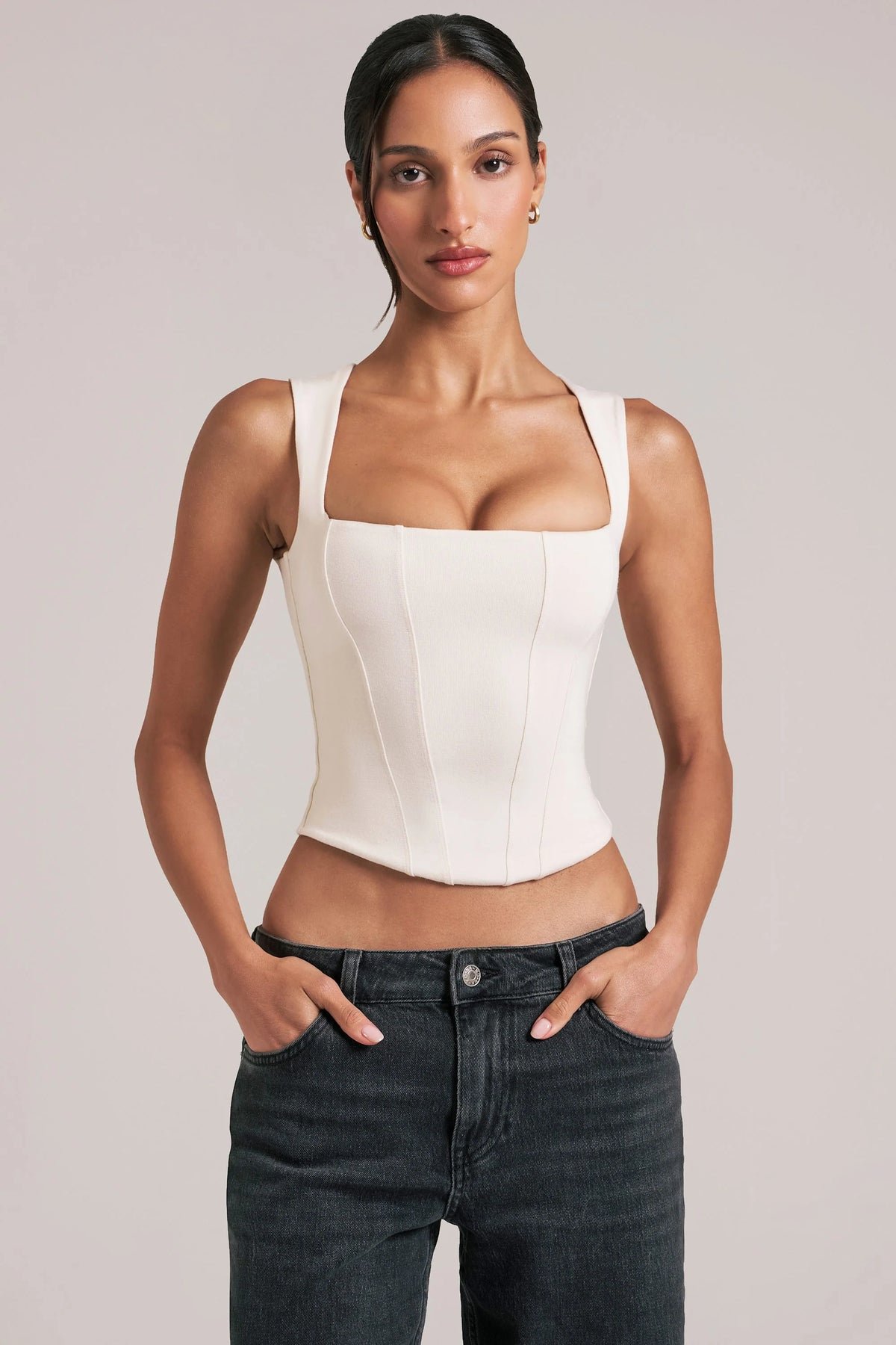 Modal Square Neck Top in Ivory