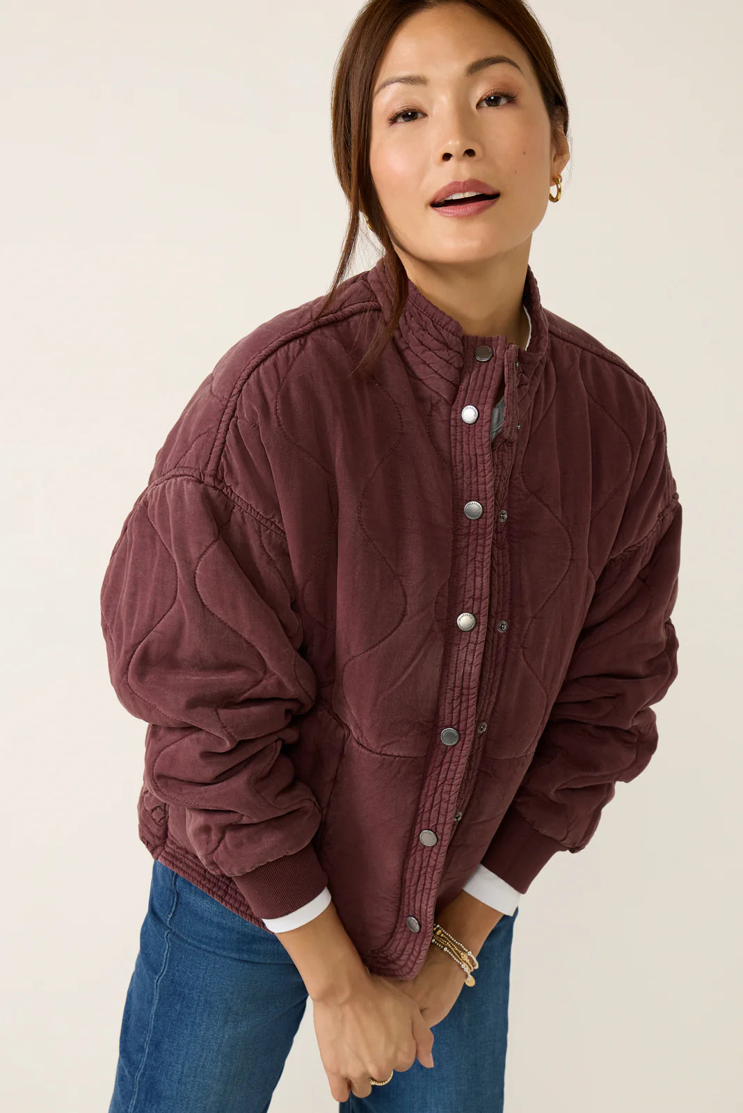 Cranberry Juice Quilted Jacket