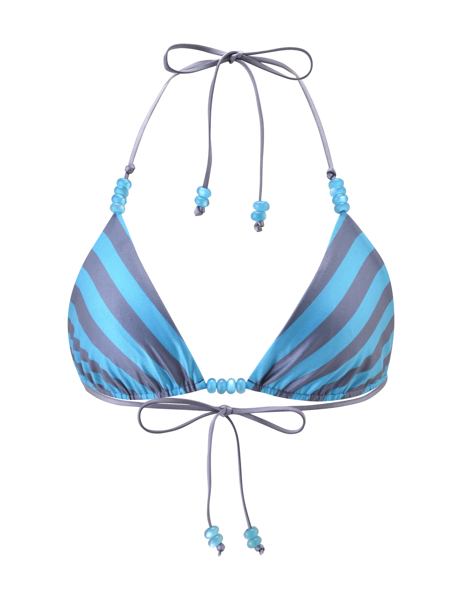 FINLEA REVERSIBLE BIKINI TOP BLUE GREY DOT AND STRIPE