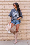 Long Live Cowgirls Charcoal Oversized Graphic Tee