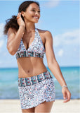 Bohemian Swim Skirt Lotus Flowers