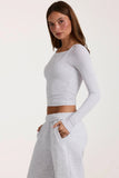 ButterCloud Layered Top in Grey Marl