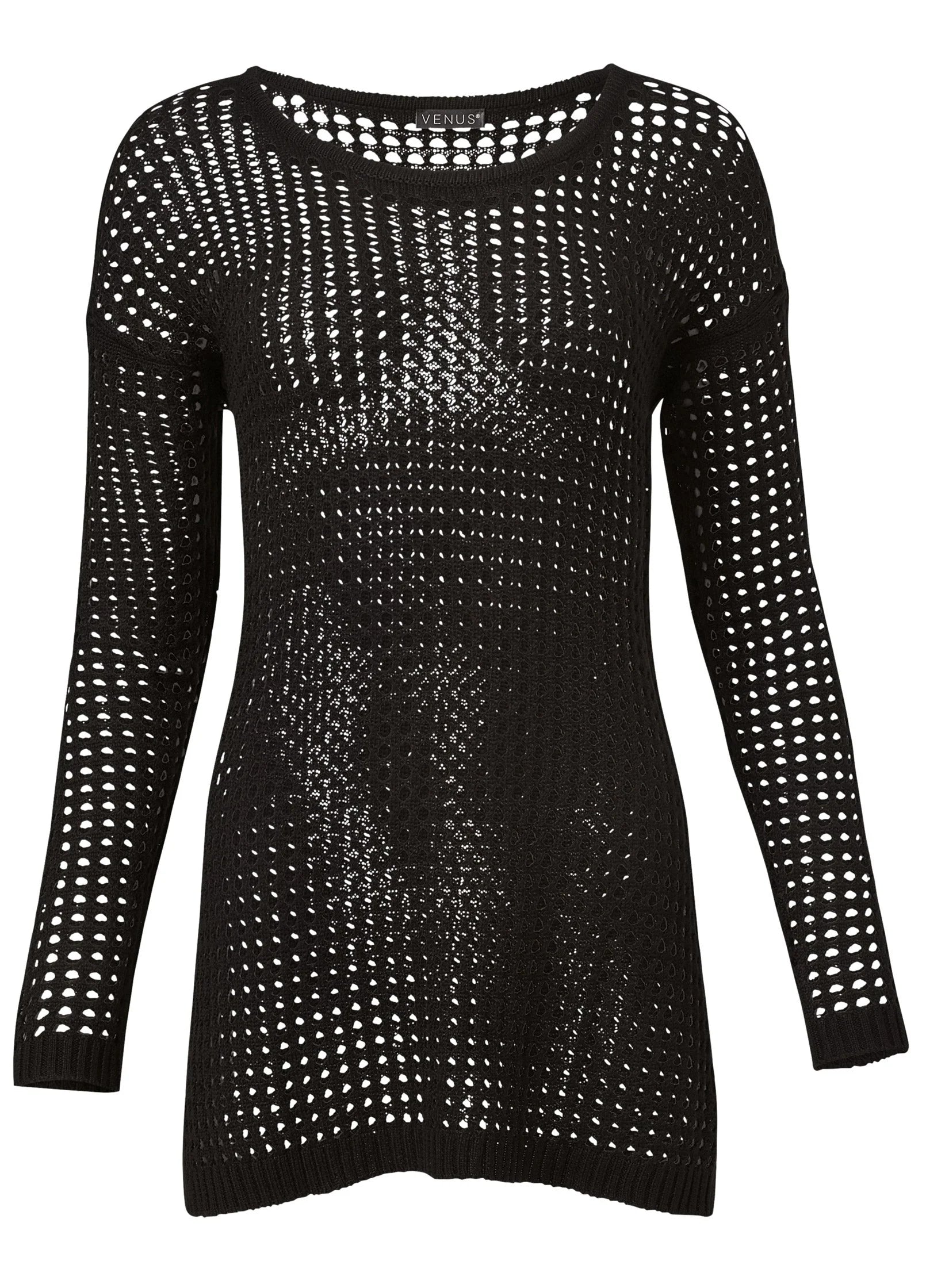 Crochet Tunic Cover Up Black Beauty