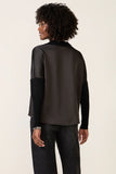 Tina Mixed Media Satin Top