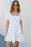 Cherry To My Cola Embroidered Ivory Dress