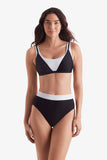 Drift Bra Black White Layered Solids