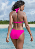 Goddess Push Up Halter Top Electric Pink