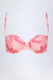 Underwired Balconette Bikini Top in Pink Orchid Print