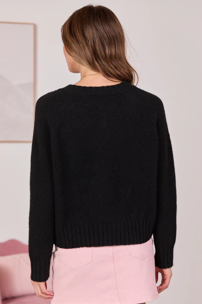 Fallon Black V Neck Sweater