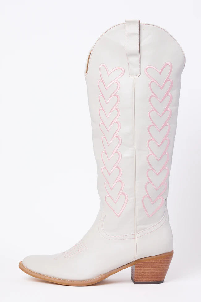 Mila Ivory Heart Cowboy Boots