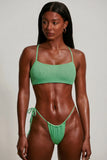 Strappy Scoop Bikini Top in Seafoam Green