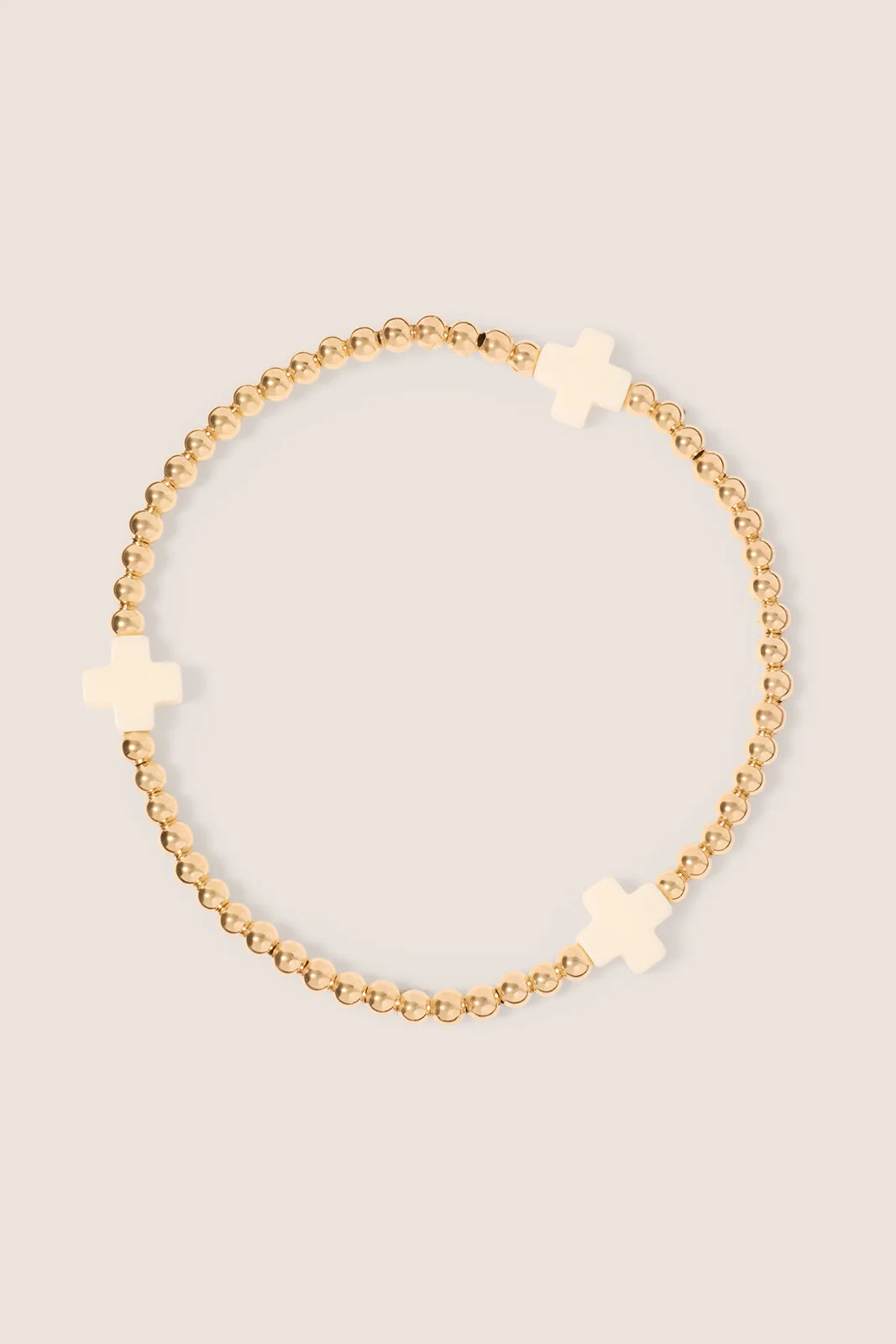 Signature Cross 3mm Gold Bracelet Off White