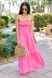 Season Of Bliss Pink Smocked Bust Maxi Dress