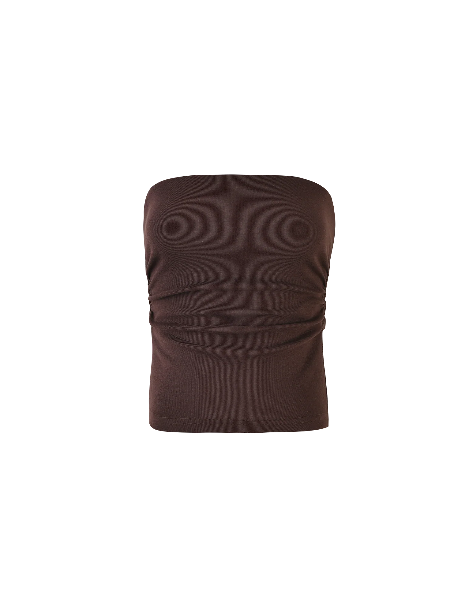 HARRIETT RIB TOP BROWN CHOCOLATE