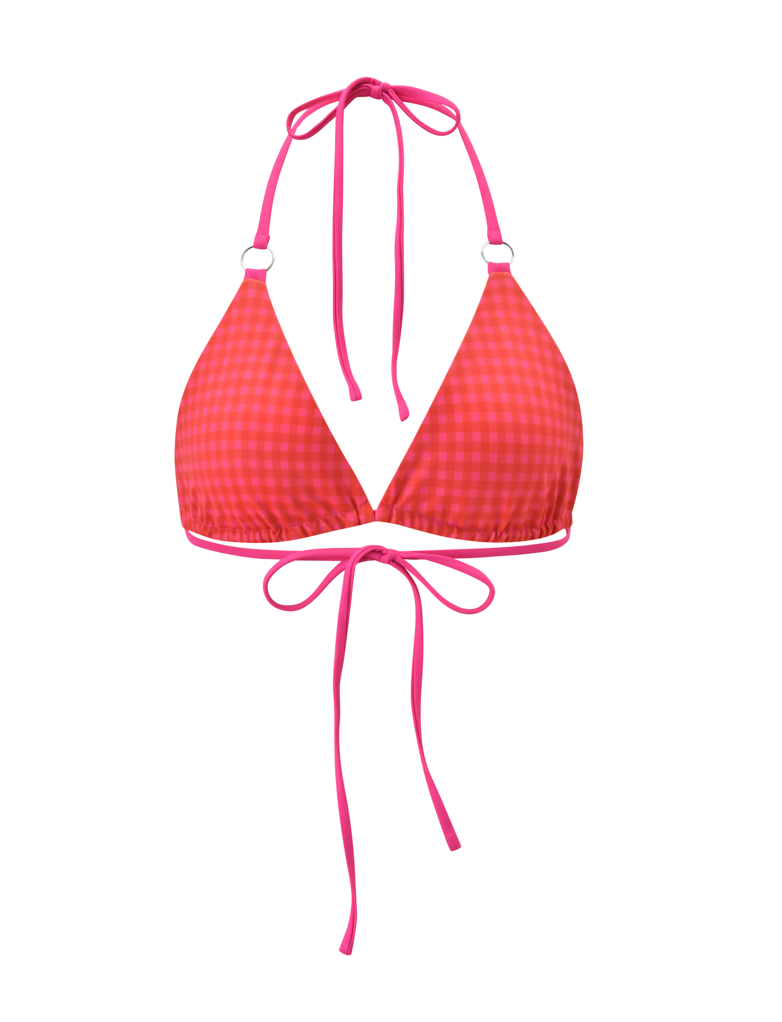AYANNA REVERSIBLE BIKINI TOP GINGHAM AND RESORT PLAID