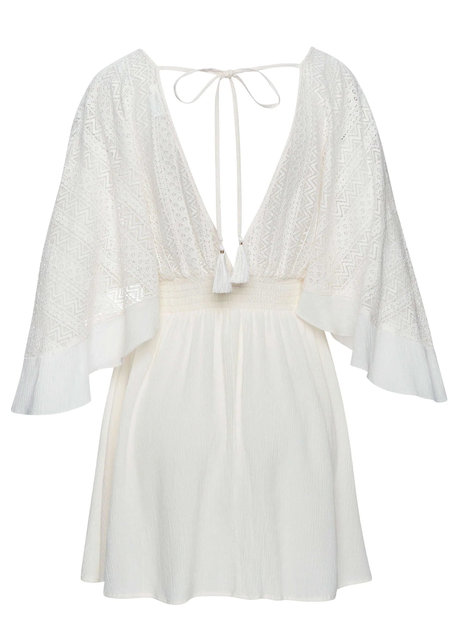 Crochet Coverup Dress Cream