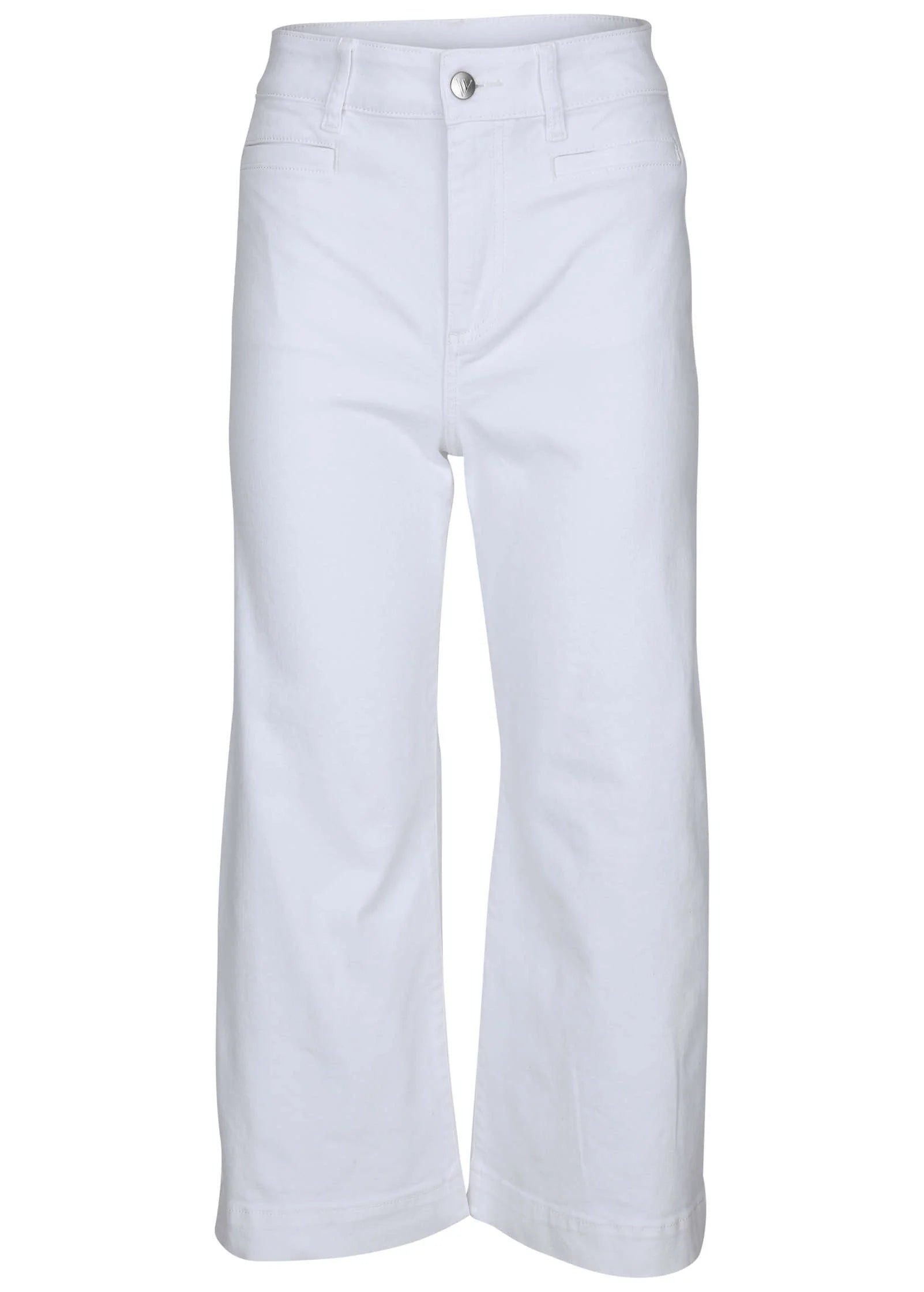 Sofia Wide Leg Crop Jeans White Denim