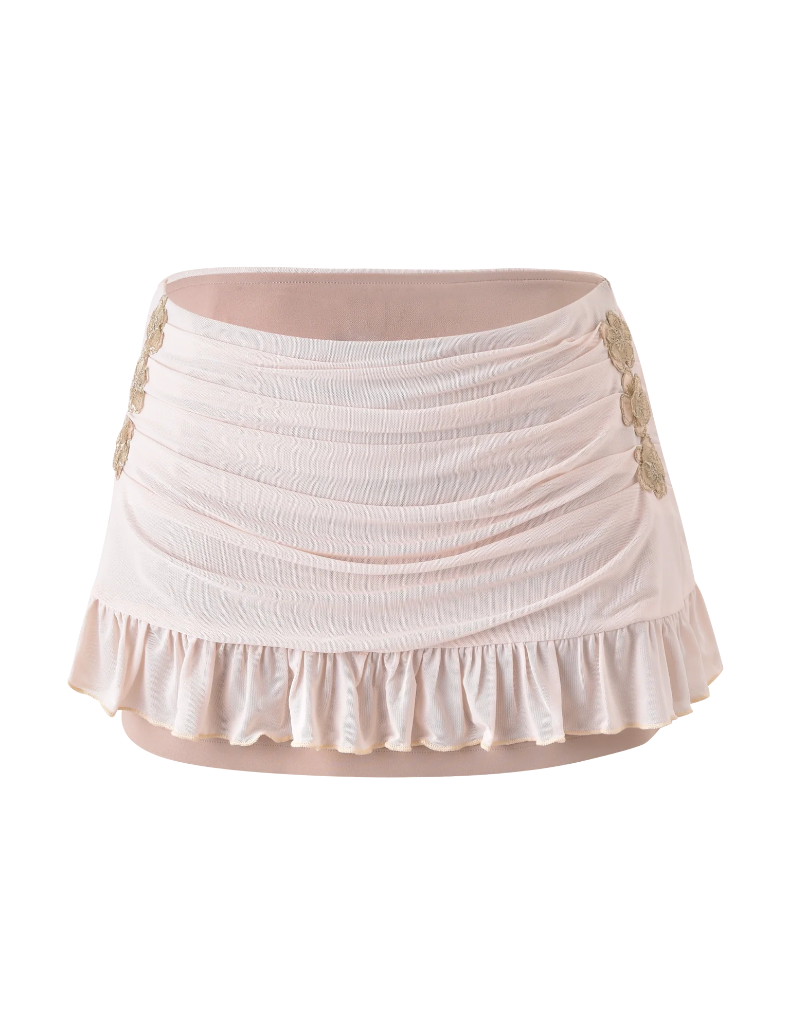 TERESE FLORAL APPLIQUE SKIRT TAN