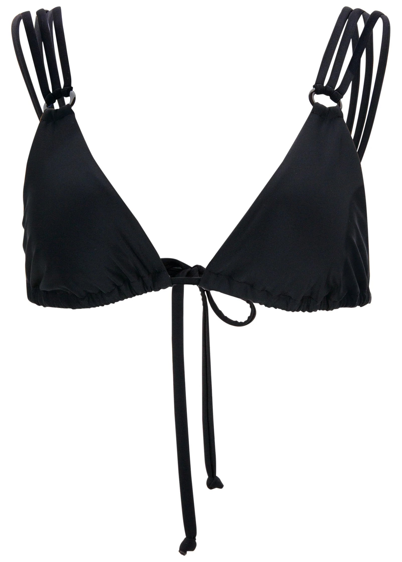 Strappy Triangle Bikini Top Black Beauty