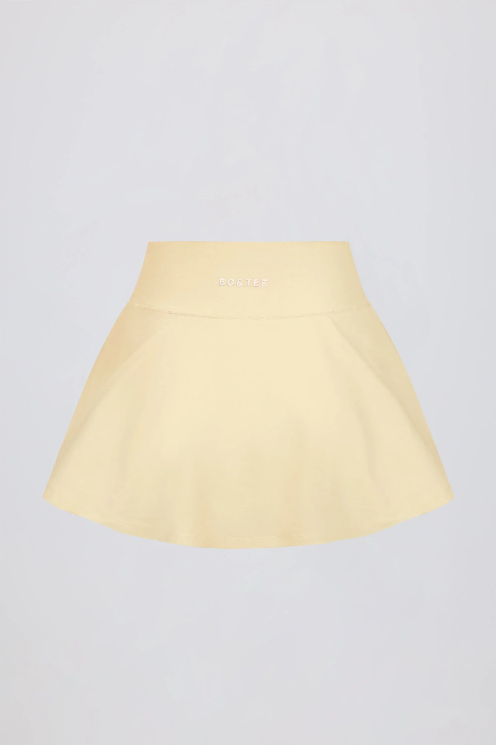 Brushed Jersey Crossover Mini Skort in Lemon Marl