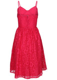 Lacquered Lace Midi Dress Azalea